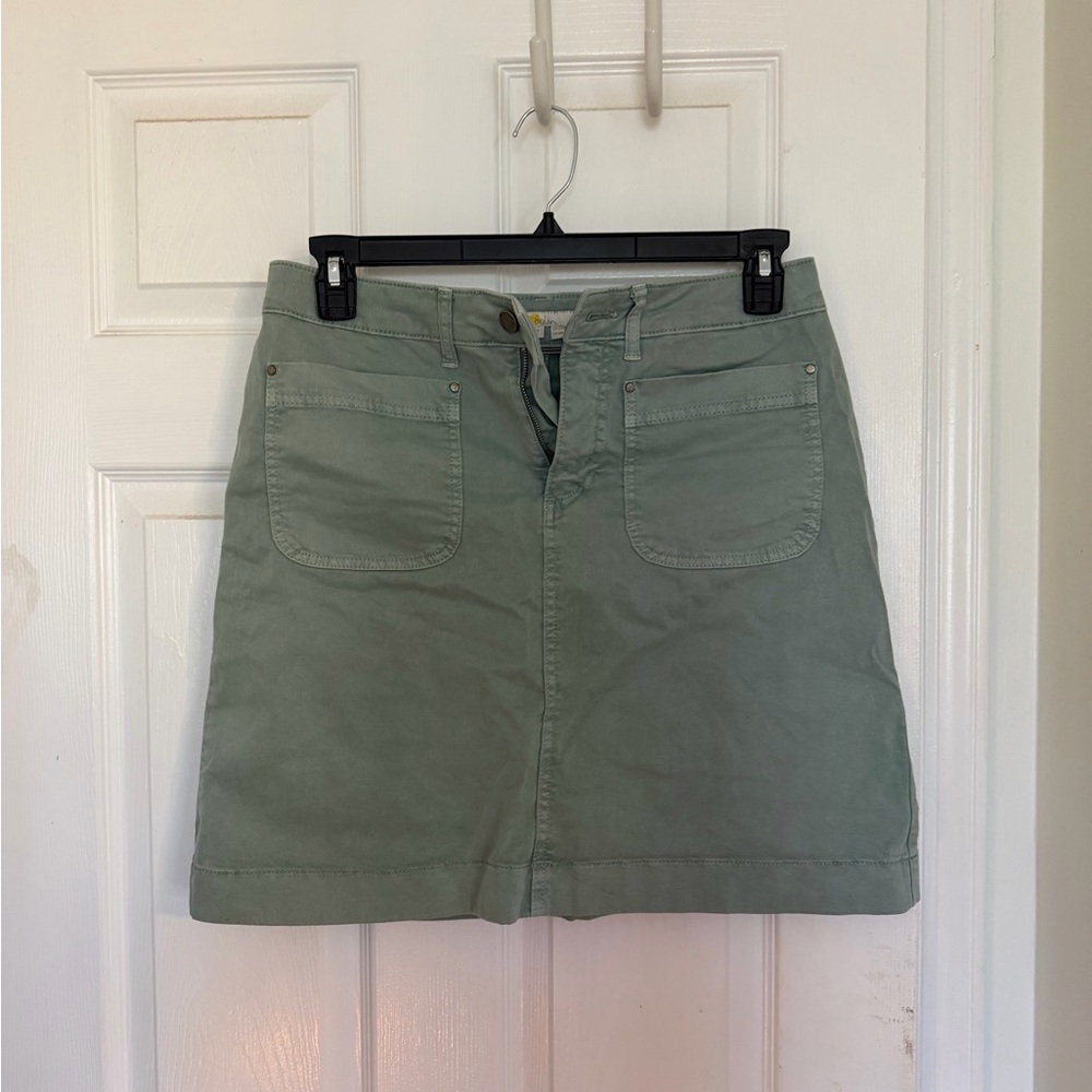 Boden Sage Green A-Line Cotton Skirt